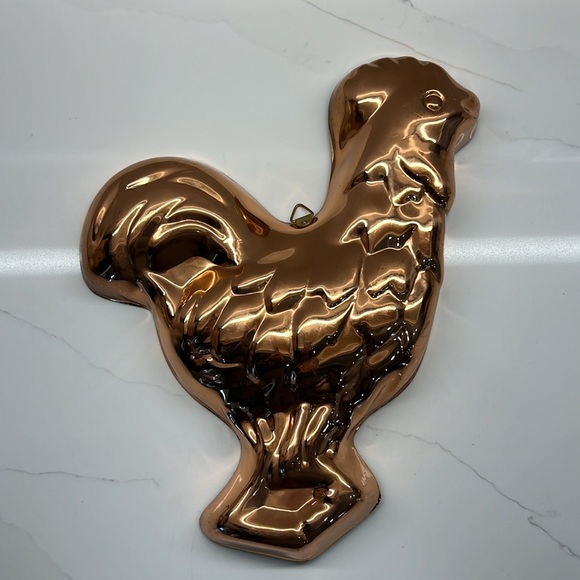 Vintage Rooster Copper Kitchen Mold Tin Lined, Made in Portugal farmhouse decor - Picture 4 of 14